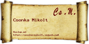 Csonka Mikolt névjegykártya